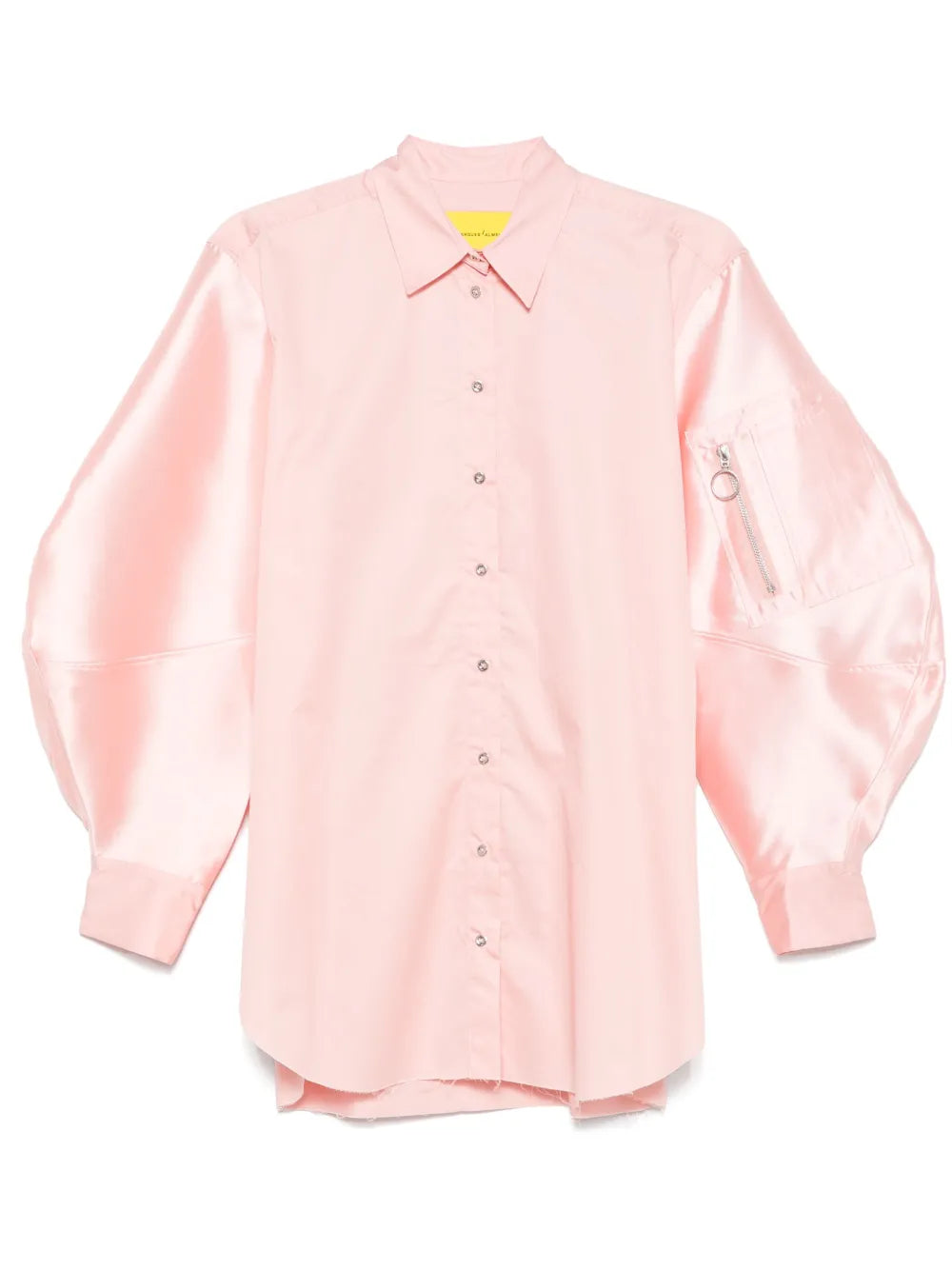 Mikado-Fabric Bomber-Sleeves Shirt