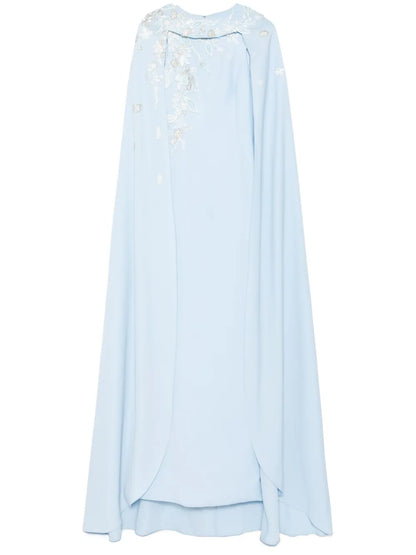Embroidered Crepe Dress