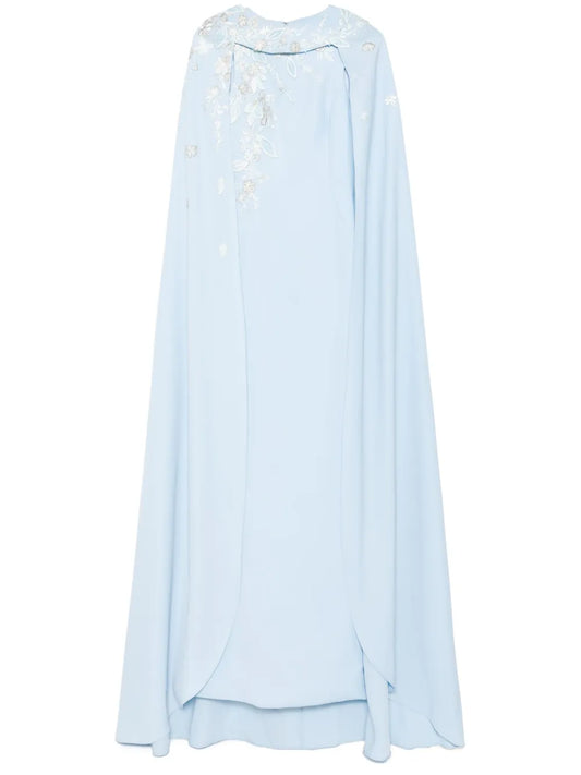 Embroidered Crepe Dress