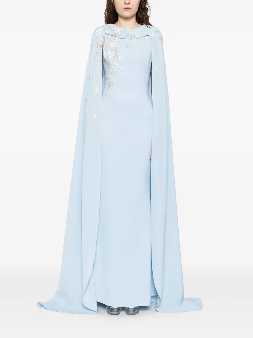 Embroidered Crepe Dress