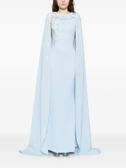 Embroidered Crepe Dress
