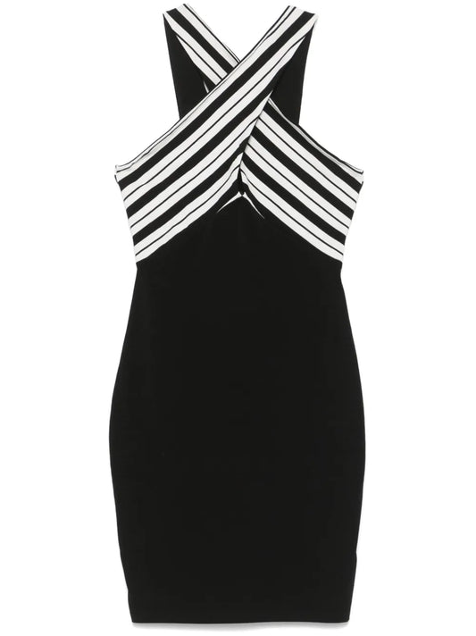Striped-Panel Mini Dress
