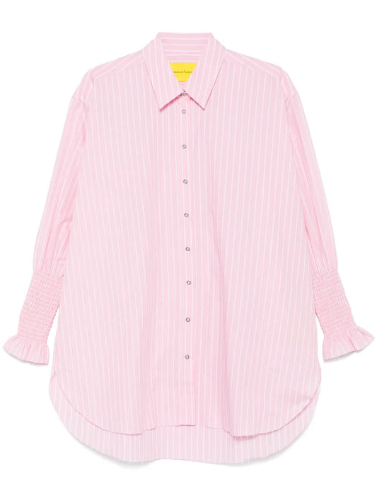 Striped Smock-Cuffs Shirt