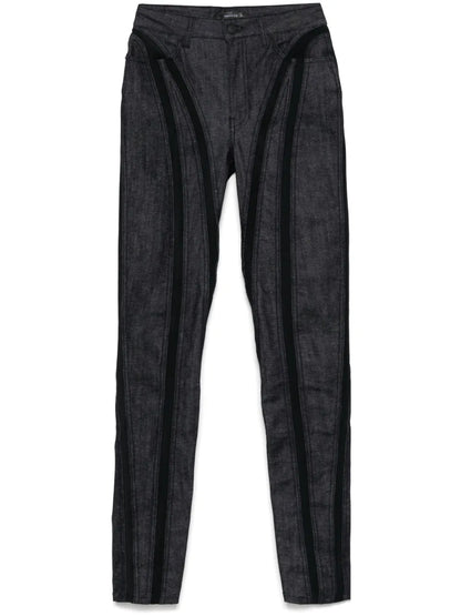 Mesh-Panel Skinny Jeans