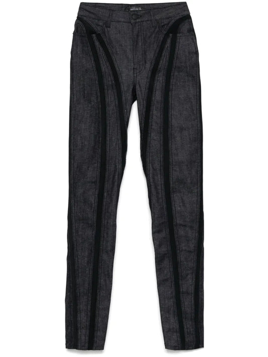 Mesh-Panel Skinny Jeans