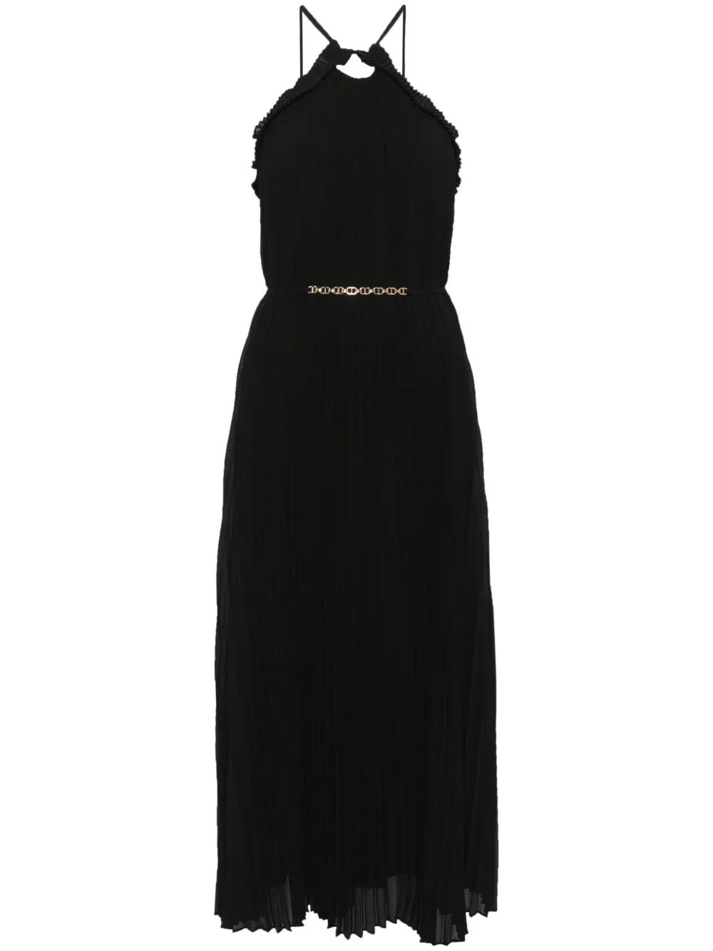 Plissé Midi Dress
