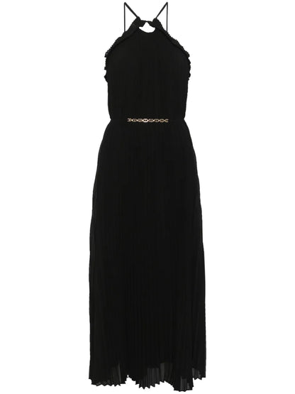 Plissé Midi Dress
