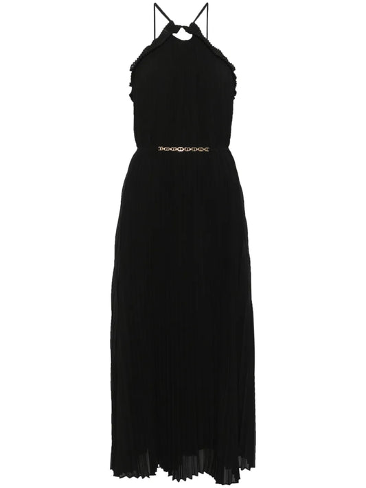 Plissé Midi Dress