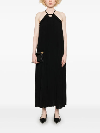 Plissé Midi Dress