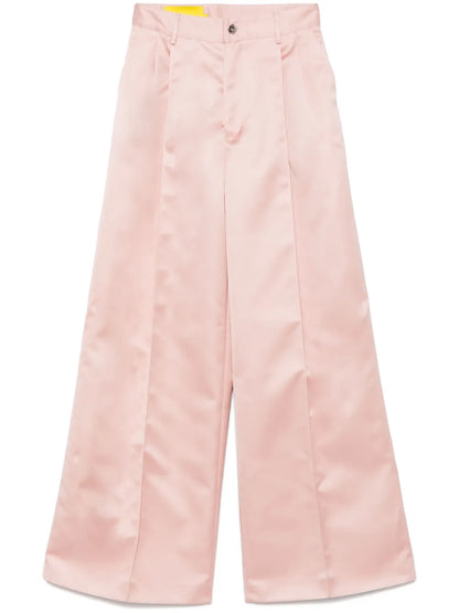 Duchesse-Satin Wide-Leg Trousers