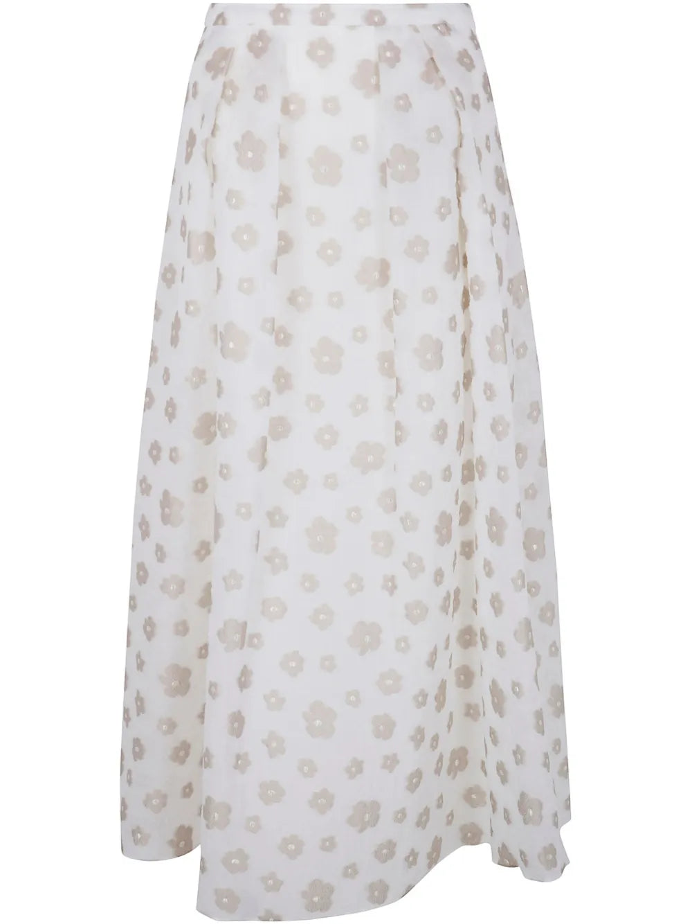 Fil-Coupé Effect Midi Skirt