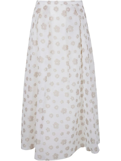 Fil-Coupé Effect Midi Skirt