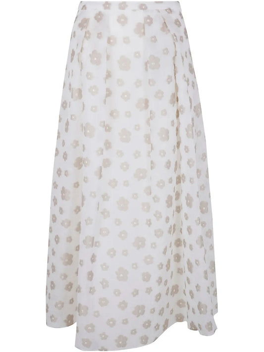 Fil-Coupé Effect Midi Skirt