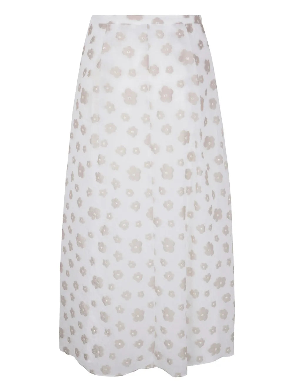 Fil-Coupé Effect Midi Skirt