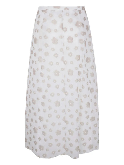 Fil-Coupé Effect Midi Skirt