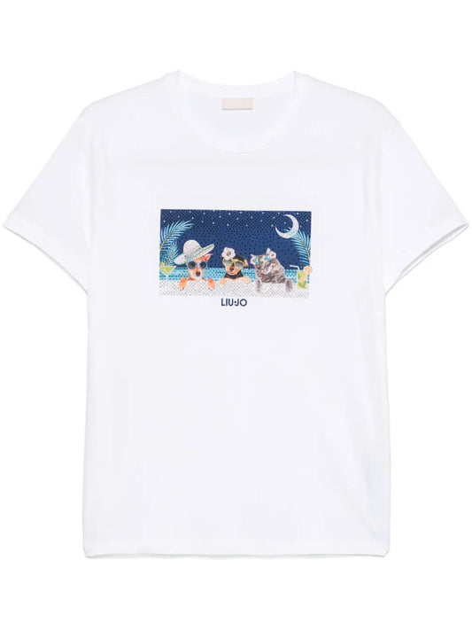 Crystal-Embellished T-Shirt