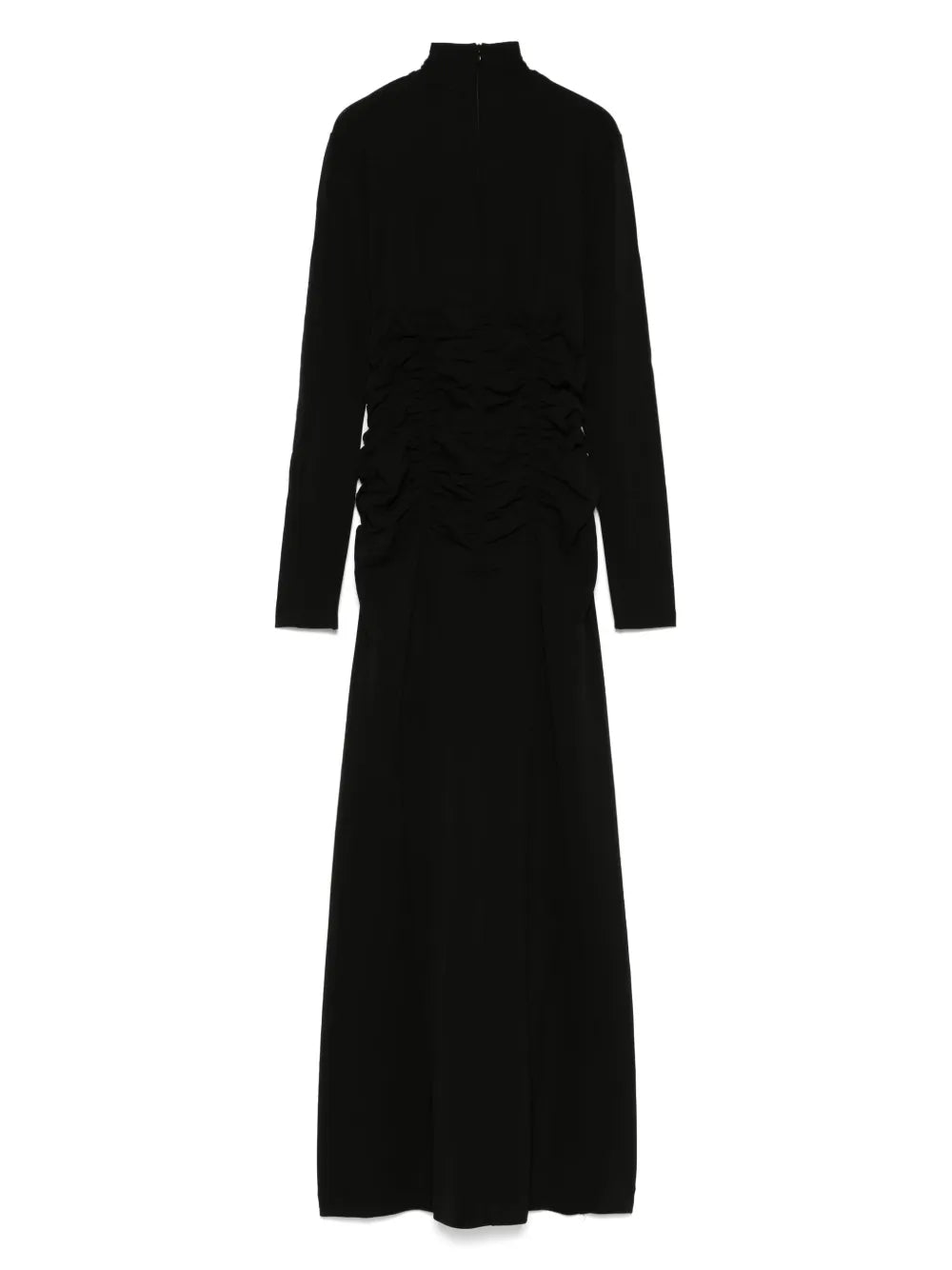 High-Neck Ruched Gown