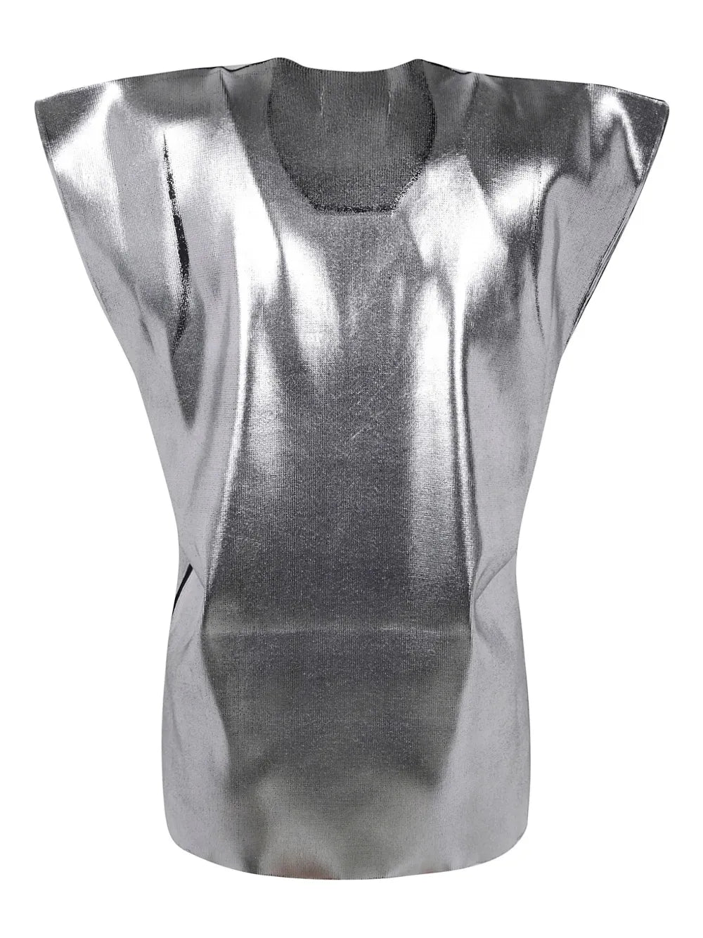 Metallic-Effect Knitted Top