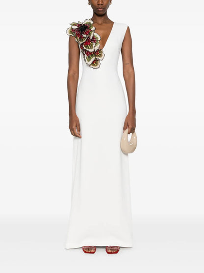 Crepe Florals Maxi Dress