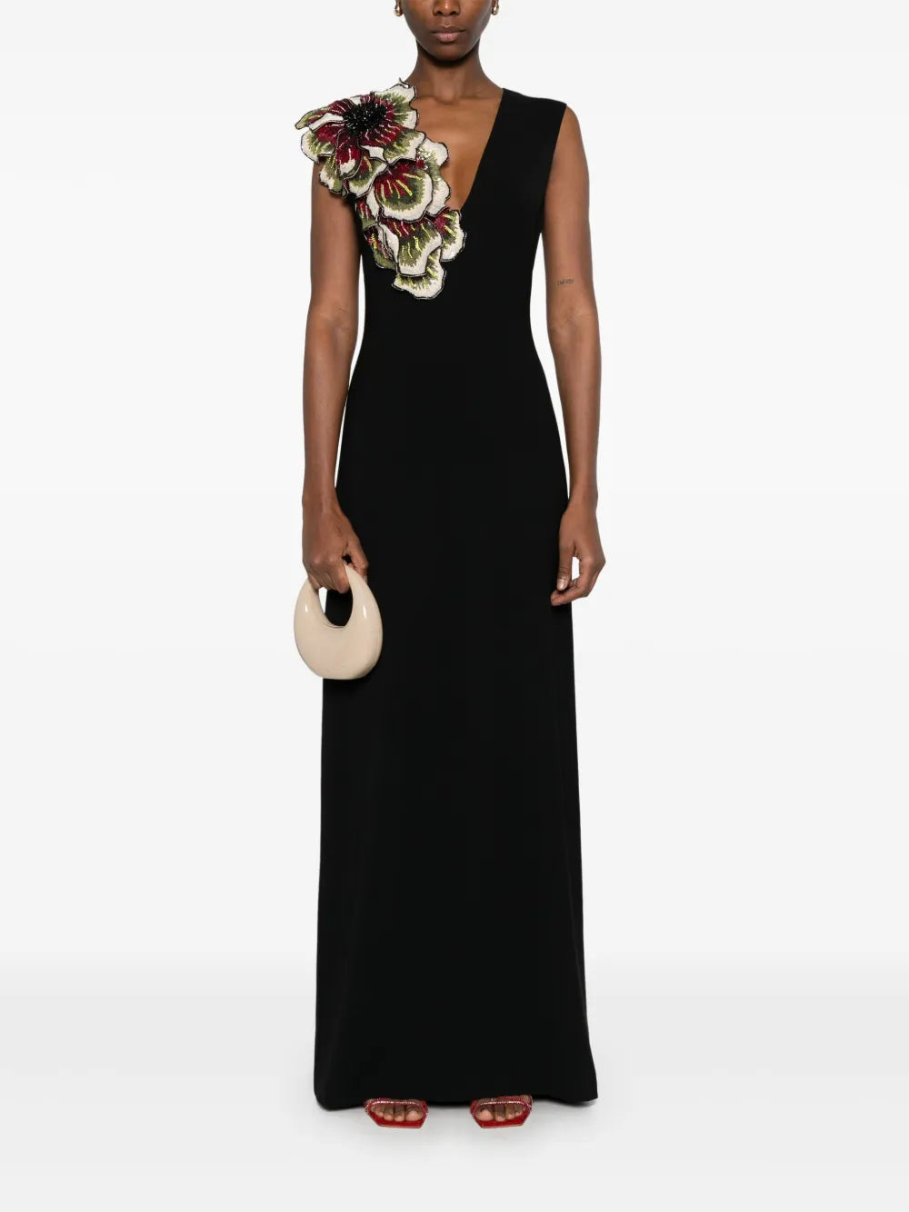 Crepe Florals Maxi Dress