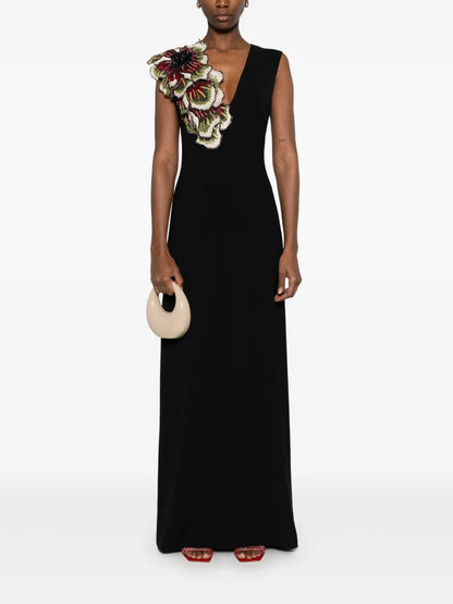 Crepe Florals Maxi Dress