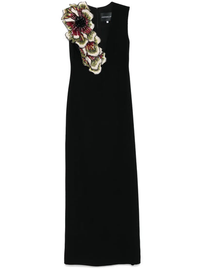 Crepe Florals Maxi Dress