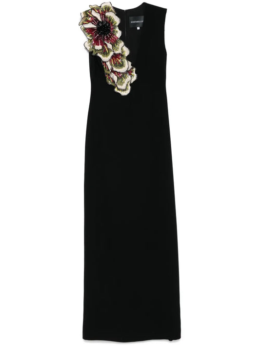 Crepe Florals Maxi Dress