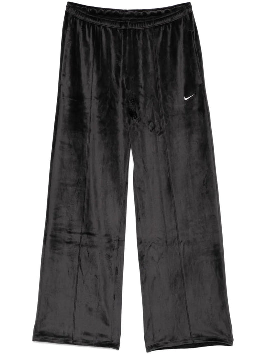 Mid-Rise Velour Track Pants