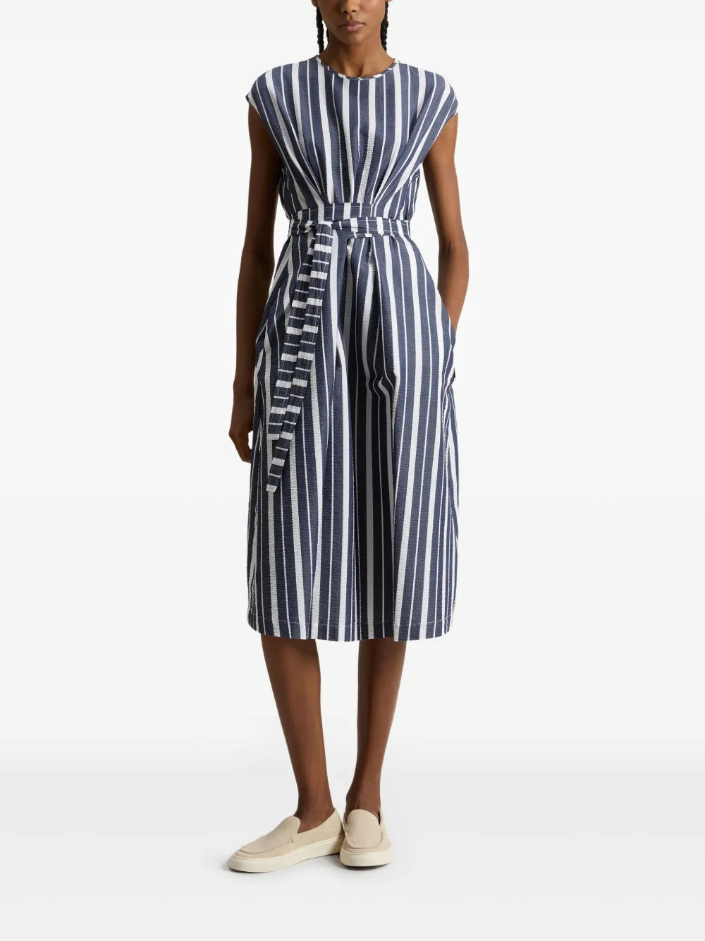 Striped Belted Dress