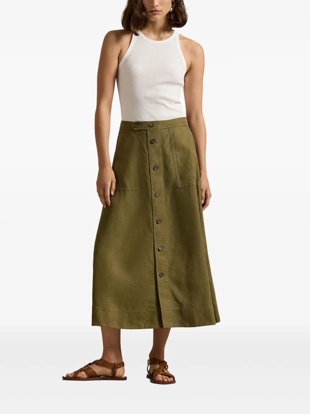 A-Line Hemp Midi Skirt