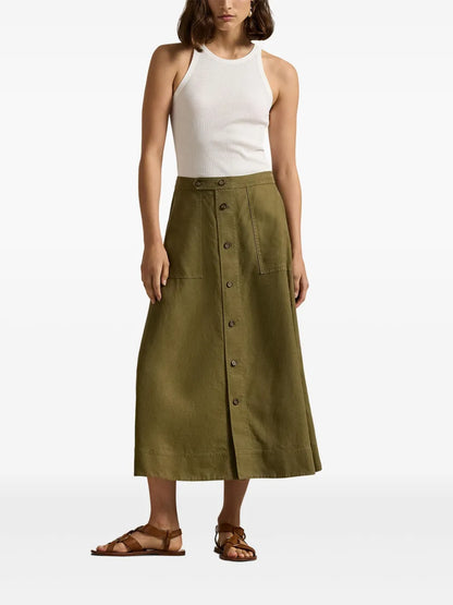 A-Line Hemp Midi Skirt