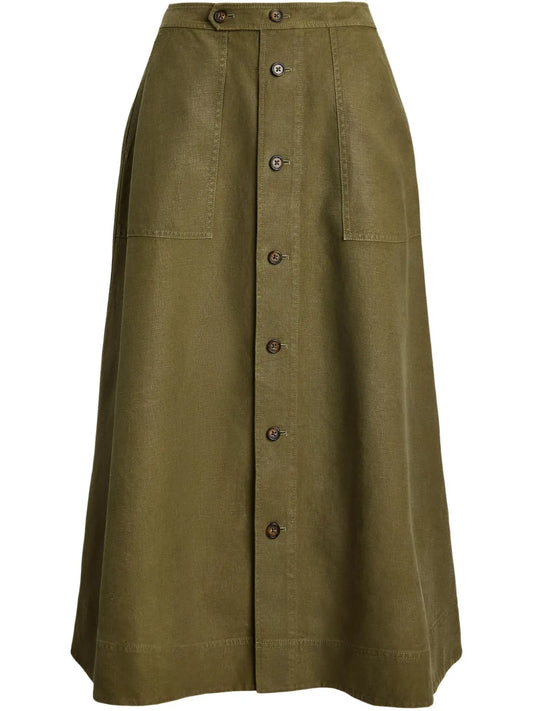 A-Line Hemp Midi Skirt