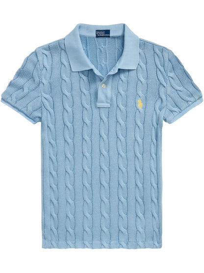 Cable-Knit Polo Shirt