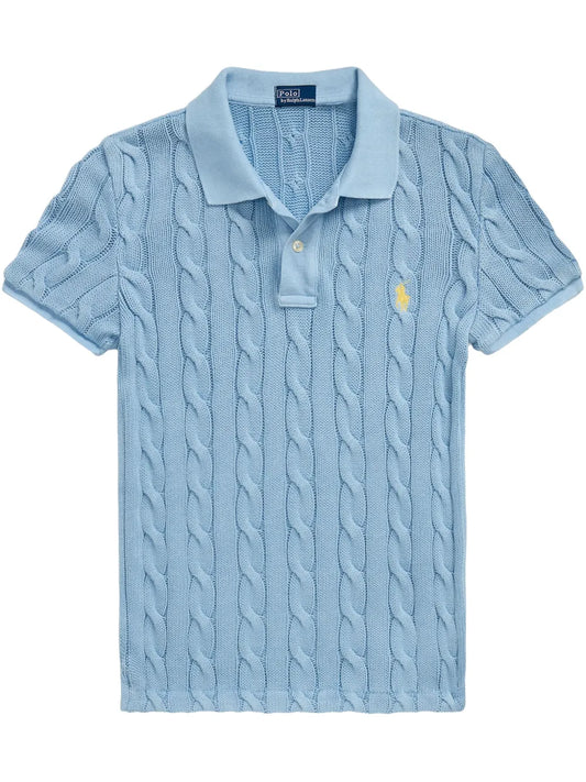 Cable-Knit Polo Shirt