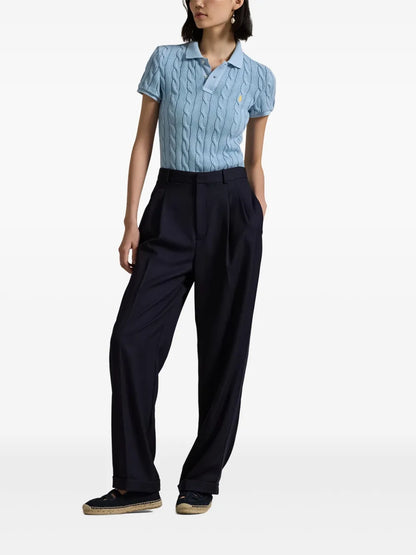 Cable-Knit Polo Shirt