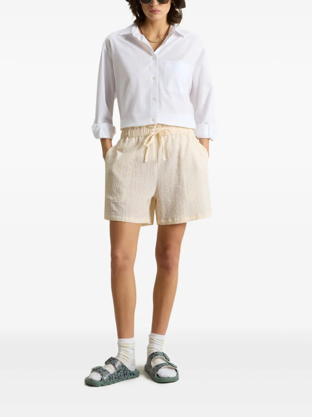 Seersucker Cotton Shorts