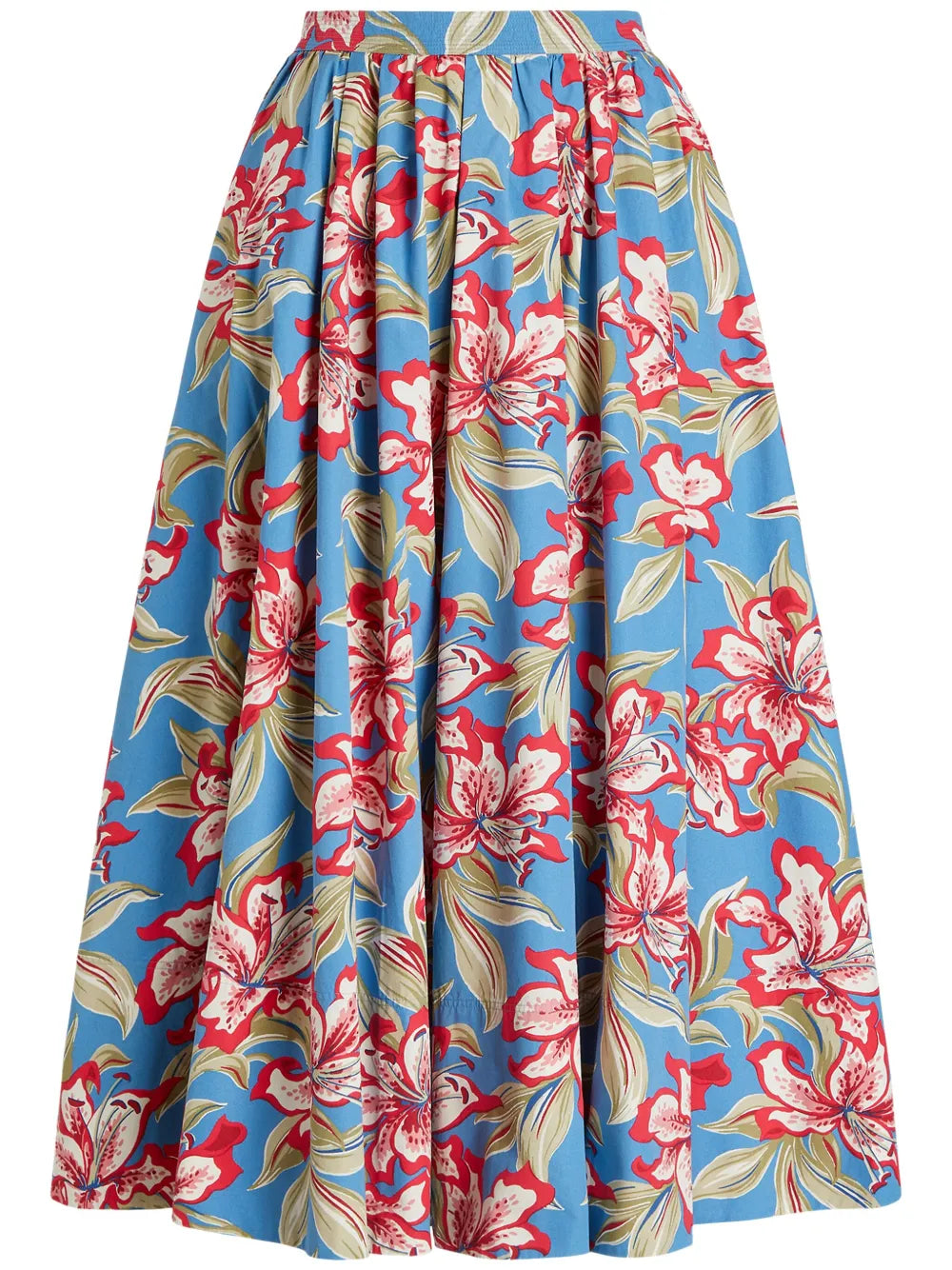 Floral-Print Midi Skirt