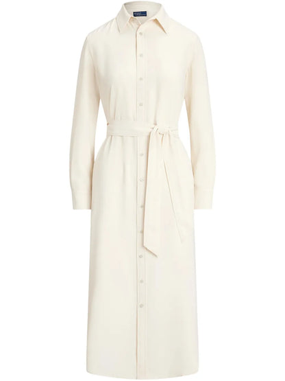 Satin Shirt Midi Dress
