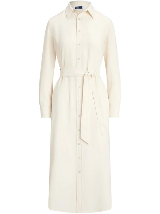 Satin Shirt Midi Dress