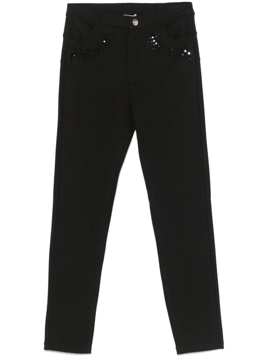 Rhinestone-Embellished Trousers