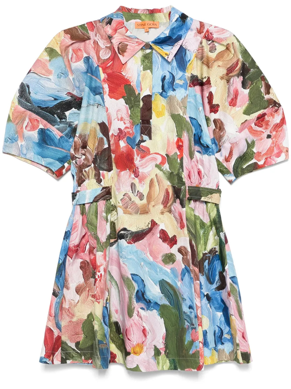 Structured-Sleeve Mini Dress