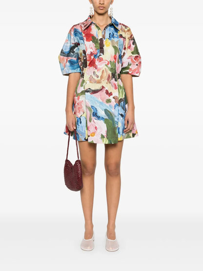 Structured-Sleeve Mini Dress