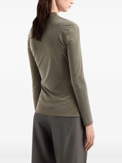 Wrap-Design Jersey Top