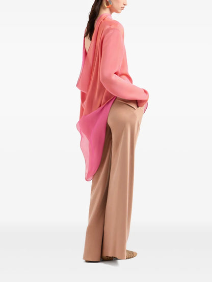 Mulberry-Silk Palazzo Pants