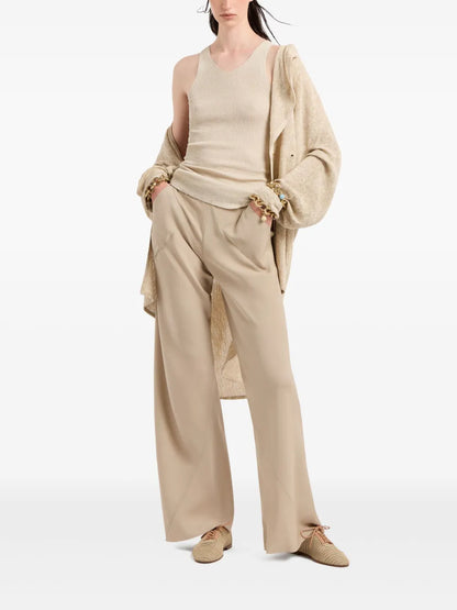 Flared Silk Track Pants