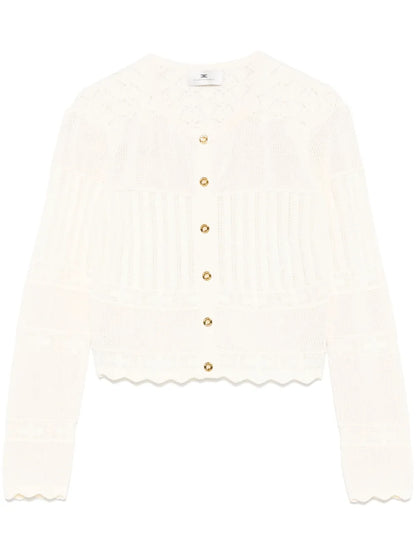 Pointelle-Knit Cardigan