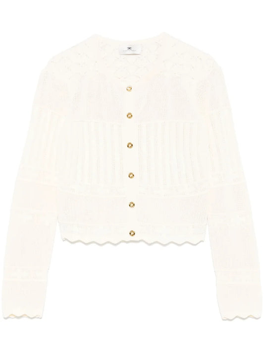 Pointelle-Knit Cardigan
