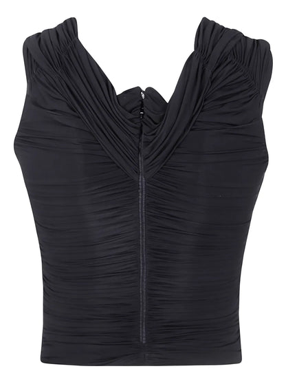 Jewel-Detail Organza Top