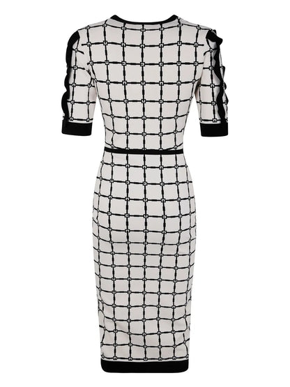 Logo-Jacquard Midi Dress