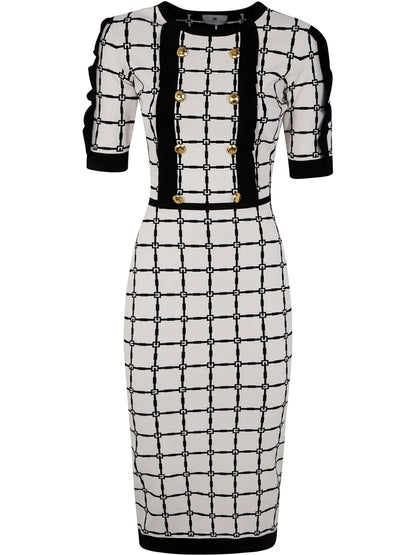 Logo-Jacquard Midi Dress